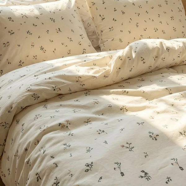 delicate botanical sprig pillowcase soft breathable cotton bedding