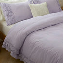 detailed french style ruffle trim comforter cover cotton fabric