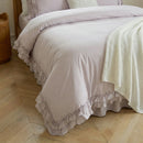 detailed multi layer ruffled skirt white duvet case fabric