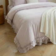 detailed multi layer ruffled skirt white duvet case fabric