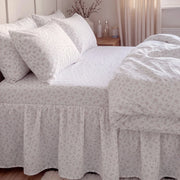 dreamy pastel bed skirt pastel pink cozy bedroom decor