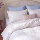 dreamy rose trellis duvet cover set arched headboard bedroom scene