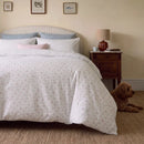 dreamy rose trellis duvet cover set satin sheen fabric closeup