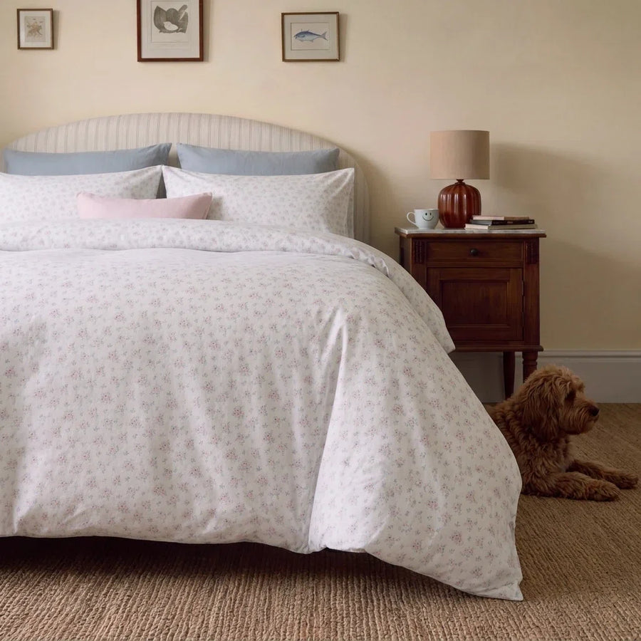dreamy rose trellis duvet cover set satin sheen fabric closeup