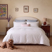 dreamy rose trellis duvet cover set vintage bedroom with dog scene