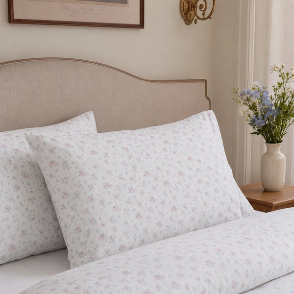 dreamy rose trellis pillowcases cream white soft floral bedroom display