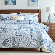 elegant azure shoreline paisley pillow shams luxury cotton shams
