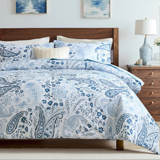 elegant azure shoreline paisley pillow shams luxury cotton shams