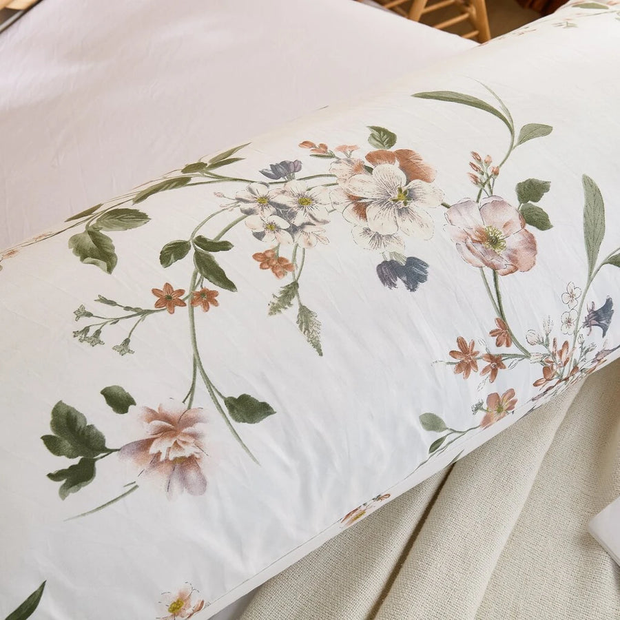 enchanted garden vintage pillowcase macro flower print