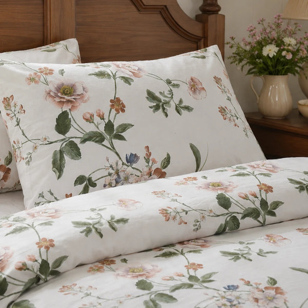 enchanted garden vintage shams rustic wooden headboard