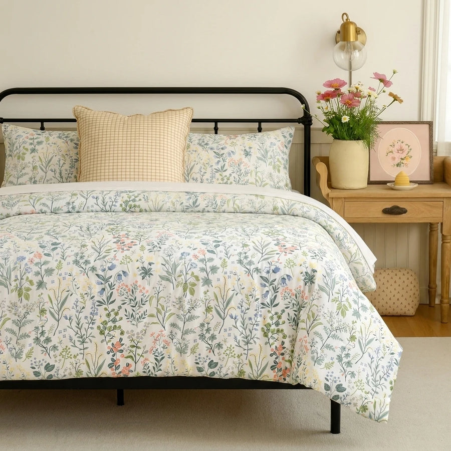 enchanted meadow wildflower botanical comforter set full bed view main
