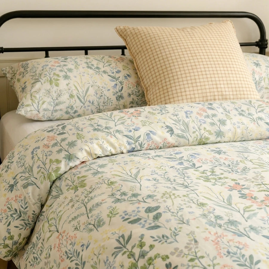 enchanted meadow wildflower comforter set folded bedding soft texture view