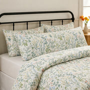 enchanted meadow wildflower pillow shams set black iron bed