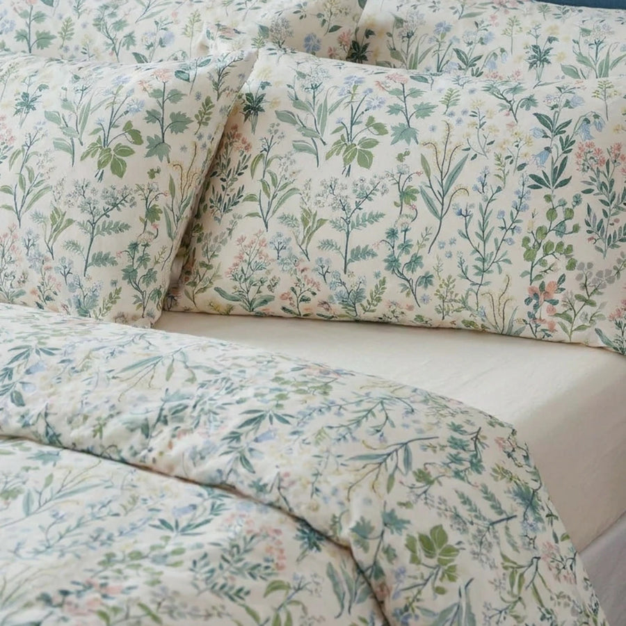 enchanted meadow wildflower shams side view lighting