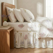 english toile botanical bed skirt gathered