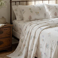 english toile botanical sheet set green leaf bedding