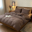 espresso chalk stripe duvet cover set dark brown bedding main