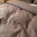 espresso chalk stripe fabric texture close up breathable cotton