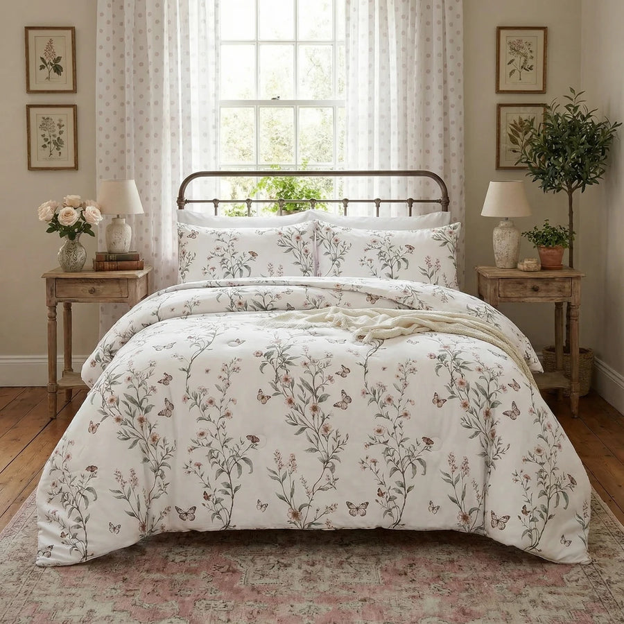 ethereal wing meadow comforter set botanical butterfly bedroom