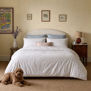 faded rose trellis duvet cover set vintage bedroom with dog scene