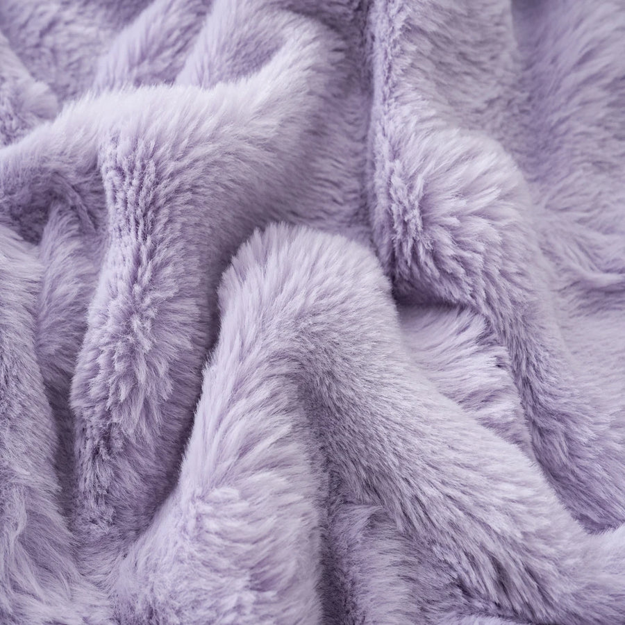 faux rabbit fur body pillowcase charcoal purple plush