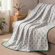 fernwood muslin blanket collection lilac trellis tan sofa cozy living room