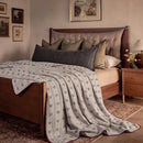 fernwood muslin blanket dusty palm plum border wooden bed vintage bedroom