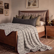 fernwood muslin blanket dusty palm plum border wooden bed vintage bedroom