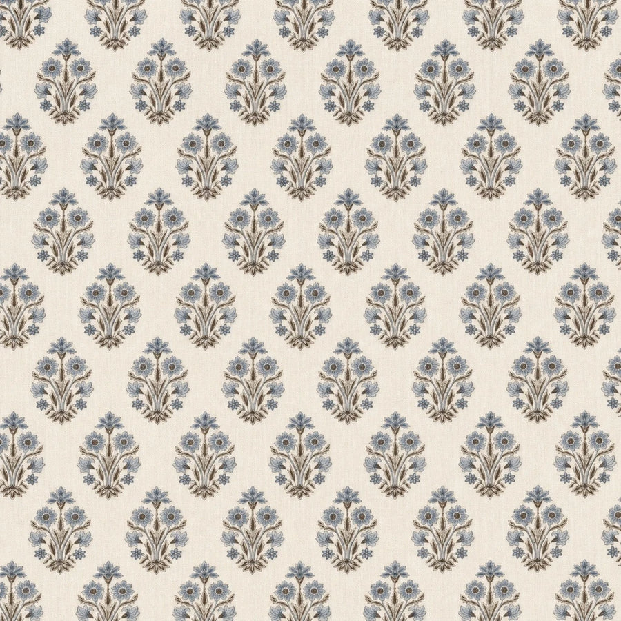 fernwood muslin blanket indigo sprig cream navy floral swatch