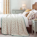 fernwood muslin blanket mauve medallion dark green trim cozy bedroom bedding