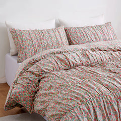 Floral cotton duvet set top view