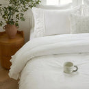 french country style white frill duvet cover romantic farmhouse bedroom