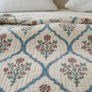 french country trellis pattern cotton quilt texture