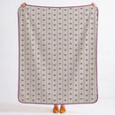 full view fernwood muslin blanket dusty palm plum trim