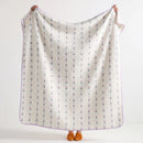 full view garden patch jacquard throw blanket blossom purple lavender trim