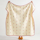 full view sunday patchwork muslin blanket strawberry pink red border