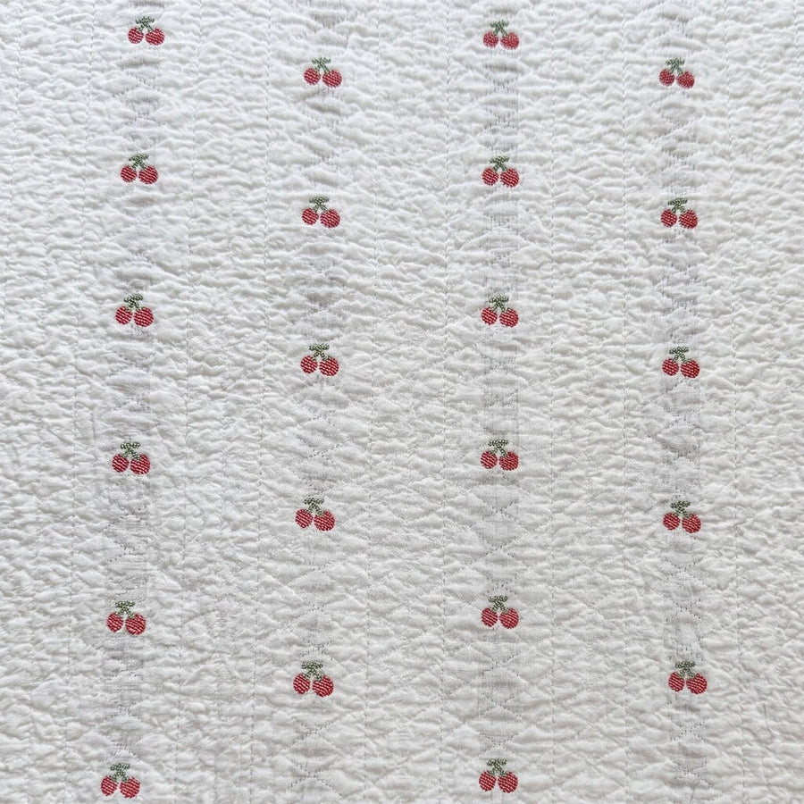 garden patch jacquard throw blanket cherry bud red cherry swatch