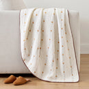 garden patch jacquard throw blanket maple khaki cream sofa tan slippers