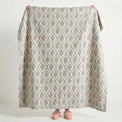 garden trellis embroidered cotton blanket bedding
