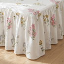 gathered floral linen bed skirt dust ruffle corner