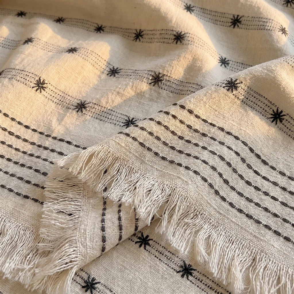 geometric star pattern jacquard blanket texture