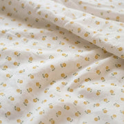golden ditsy floral duvet cover set fluffy quilt close up