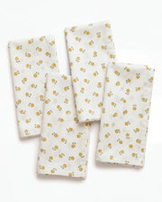 golden ditsy floral napkin set of 4 flat lay