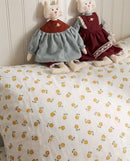golden ditsy floral pillowcases cozy bedroom decor