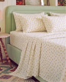 golden ditsy floral sheet set cottagecore bedding