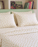golden ditsy floral sheet set yellow flower print