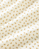 golden ditsy floral shower curtain fabric closeup