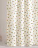 golden ditsy floral shower curtain full view