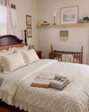 golden meadow ruffle duvet cover set cozy bedroom