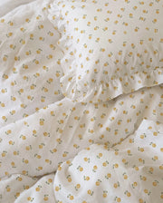 golden meadow ruffle duvet cover set ruffle detail